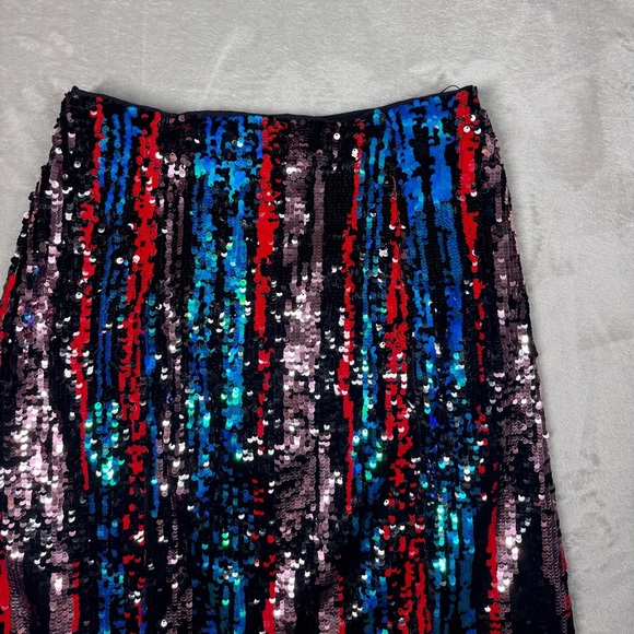 NWT Anthropologie Dazzler All Over Sequins Striped Asymmetrical Lenon Skirt S - Picture 12 of 16